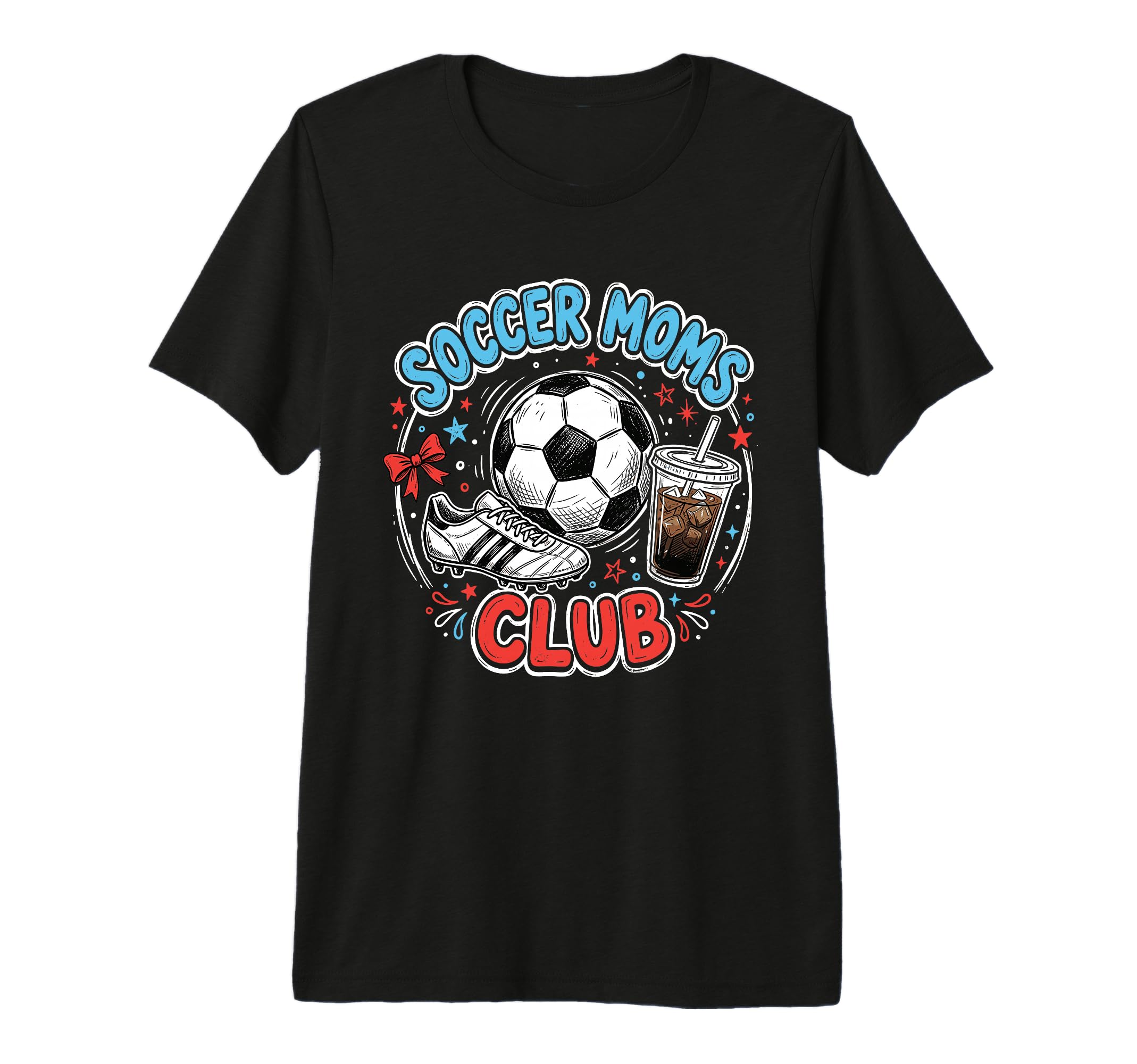 Soccer Moms Club Iced Coffee Cleats T-Shirt - Trendy Graphic Men Women - T-Shirt, Sweatshirt, Hoodie