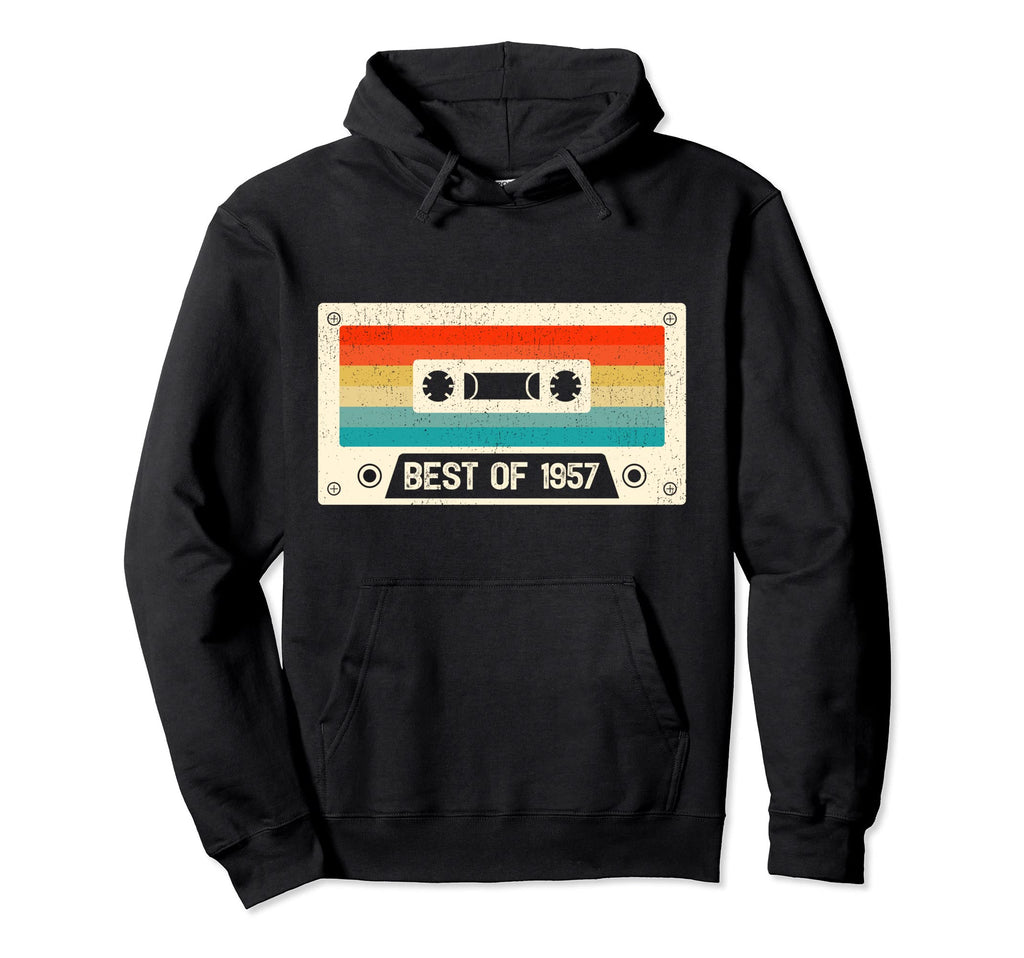 65 Year Old Cassette Tape Best 1957 Hoodie - Aesthetic Graphic for Adults - T-Shirt, Sweatshirt, Hoodie