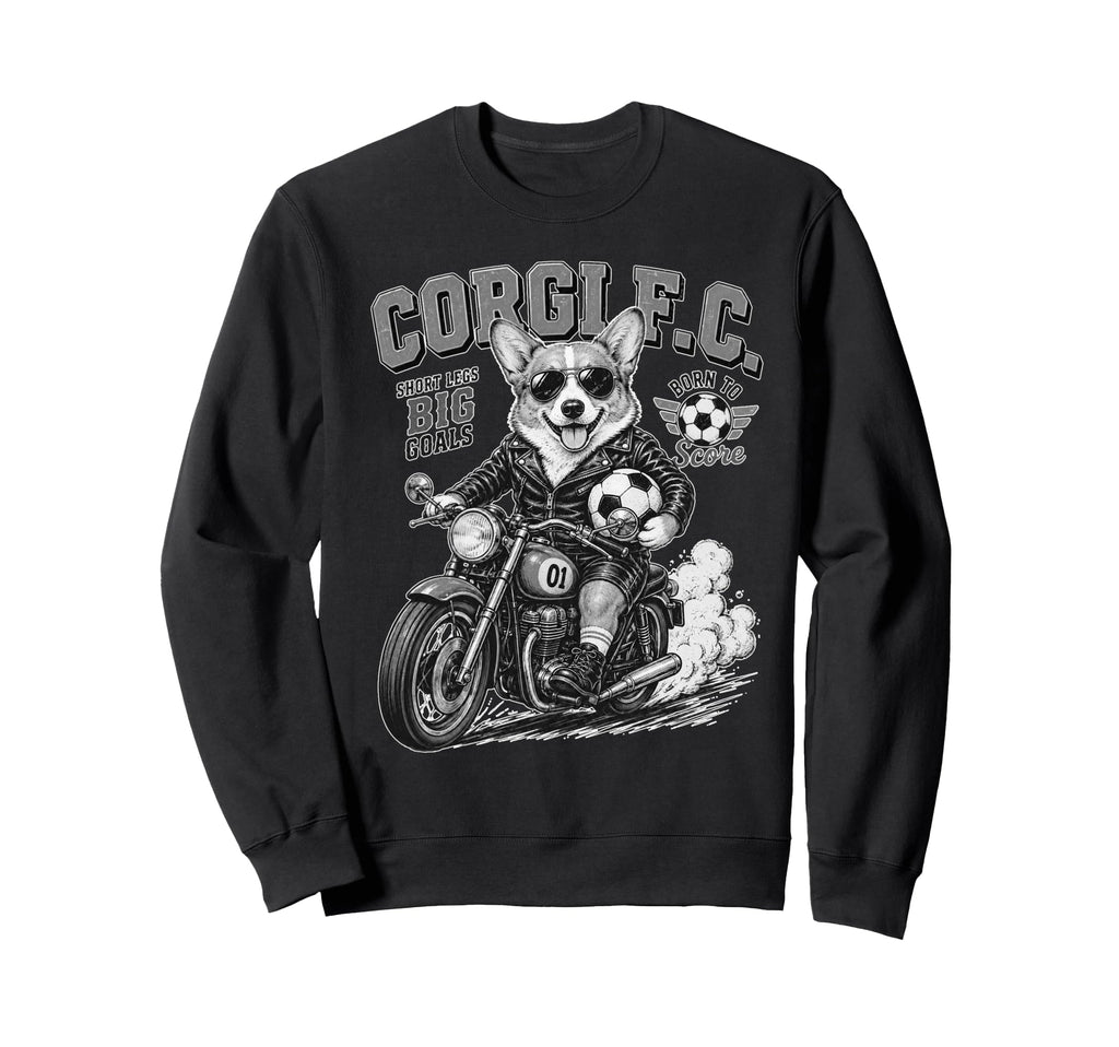 Pembroke Welsh Corgi Motorbike Love Sweatshirt - Trendy Graphic Unisex - T-Shirt, Sweatshirt, Hoodie
