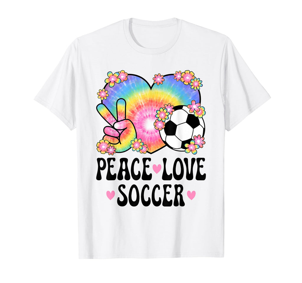 Peace Love Soccer Lover 60S 70S T-Shirt - Custom Art Print Men Women - T-Shirt, Sweatshirt, Hoodie