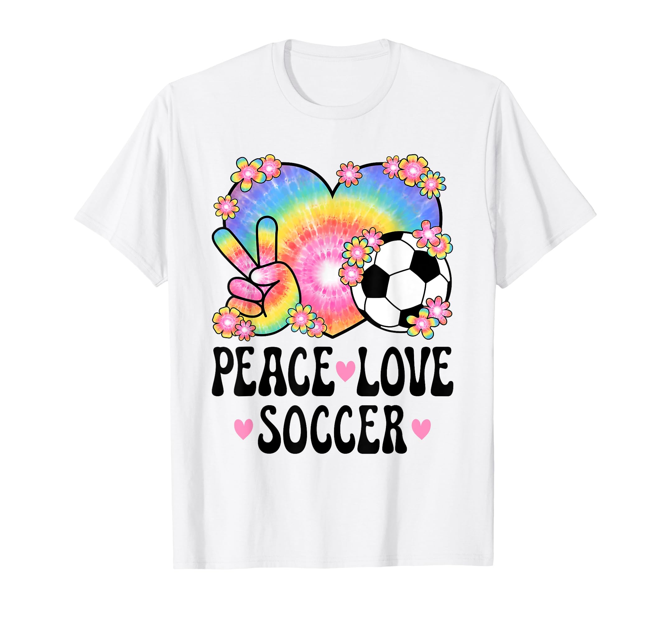 Peace Love Soccer Lover 60S 70S T-Shirt - Custom Art Print Men Women - T-Shirt, Sweatshirt, Hoodie