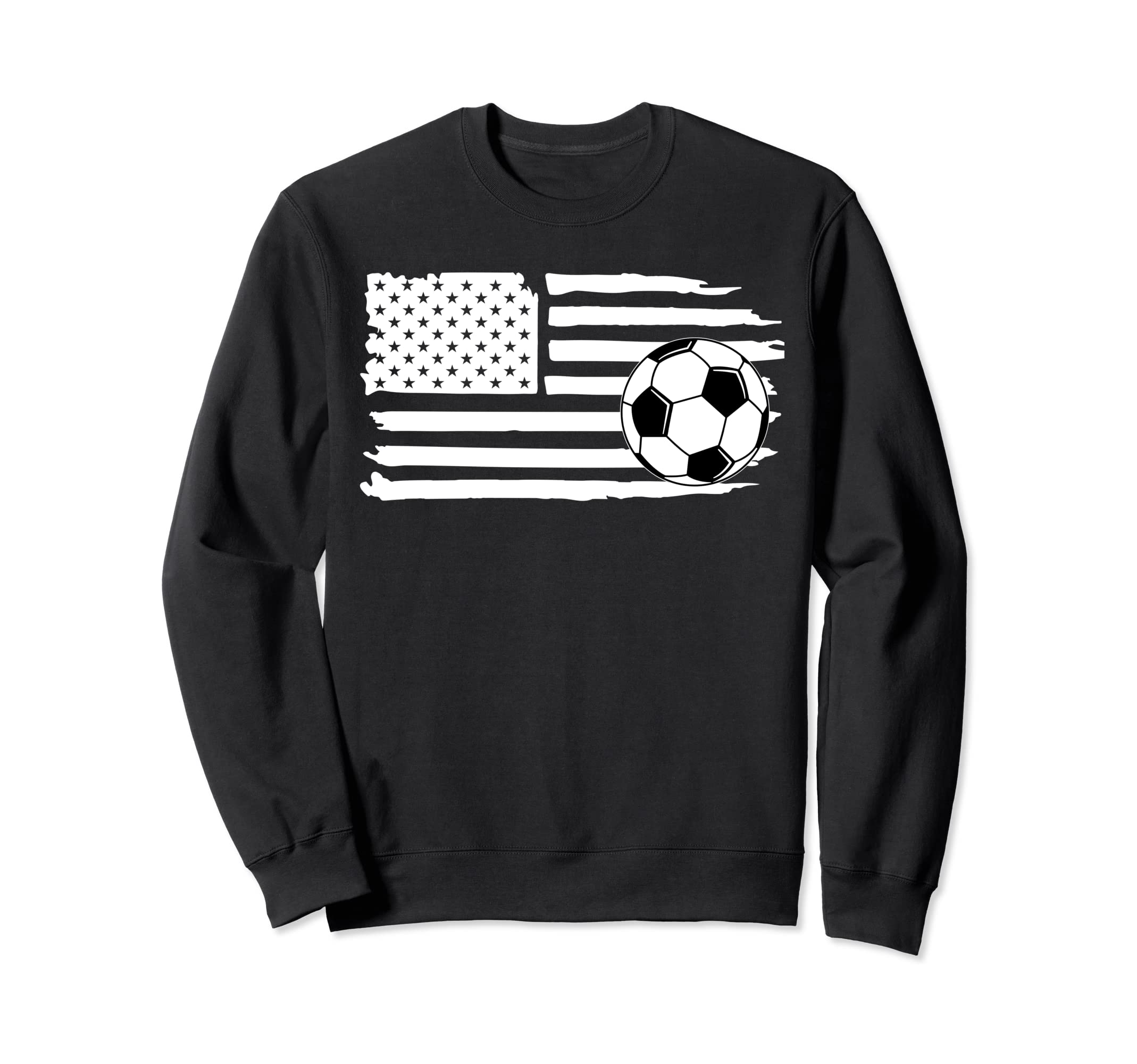 Distressed American Flag Sweatshirt - Casual Everyday Wear Men Women - T-Shirt, Sweatshirt, Hoodie