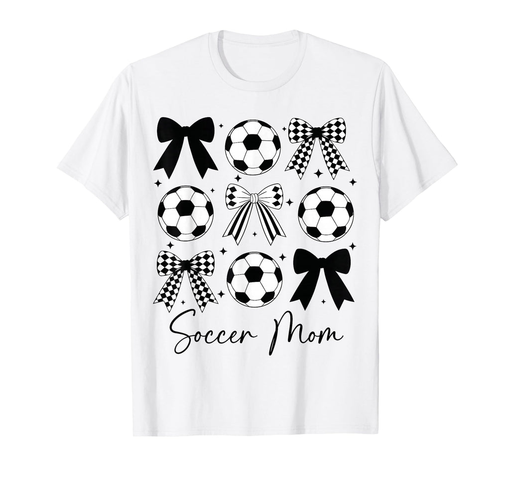 Soccer Mom Funny Coquette Bow Soccer T-Shirt - Minimalist Print for Adults - T-Shirt, Sweatshirt, Hoodie