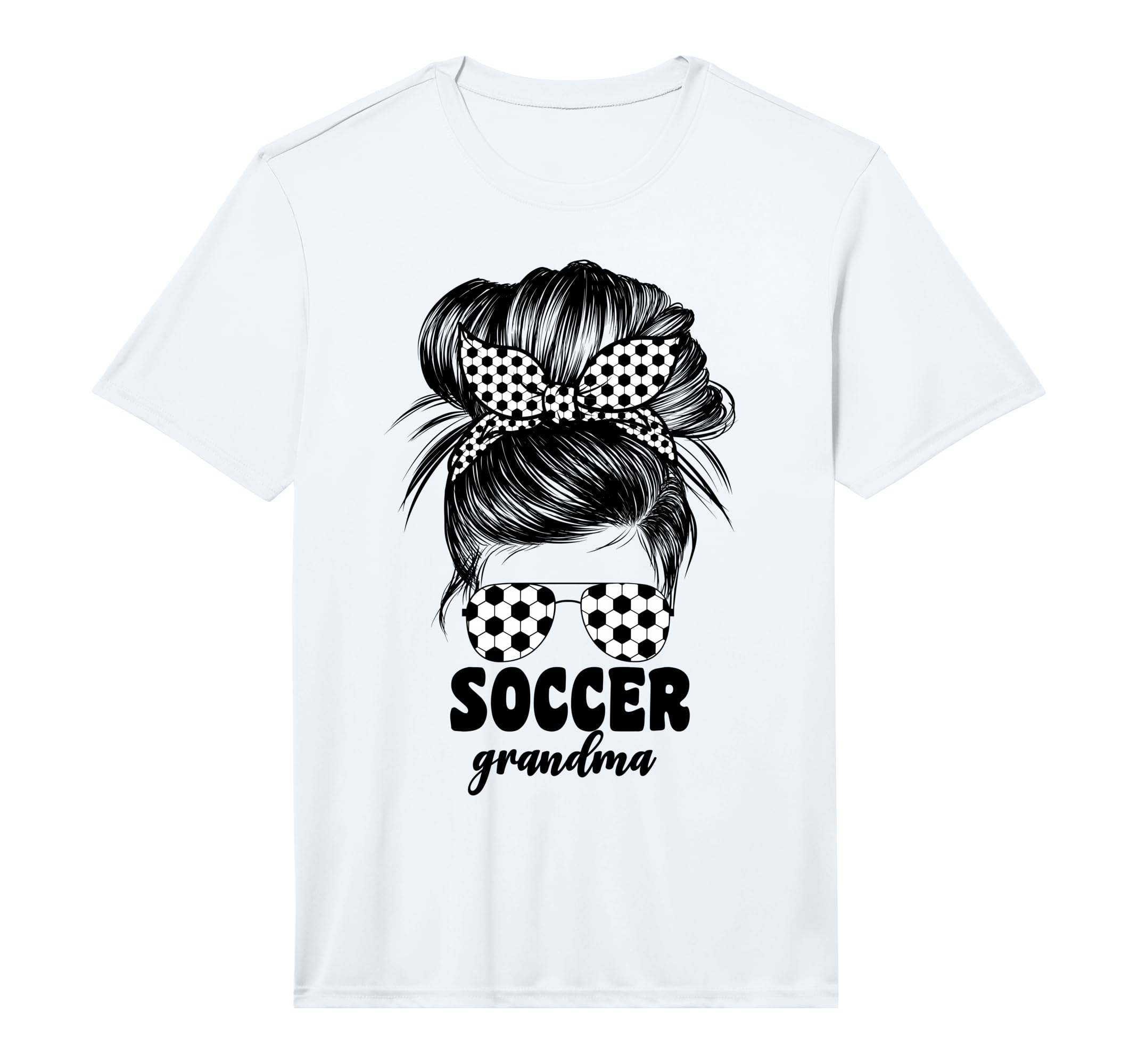 Mens Soccer Grandma Grandmom Messy Bun T-Shirt - Graphic Print Men Women - T-Shirt, Sweatshirt, Hoodie