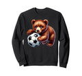 Young Bear Playing Soccer Ball Sweatshirt - Graphic Print for Adults - T-Shirt, Sweatshirt, Hoodie