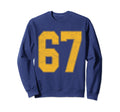 Number 67 Numbered Uniform Sports Sweatshirt - Aesthetic Graphic Unisex - T-Shirt, Sweatshirt, Hoodie