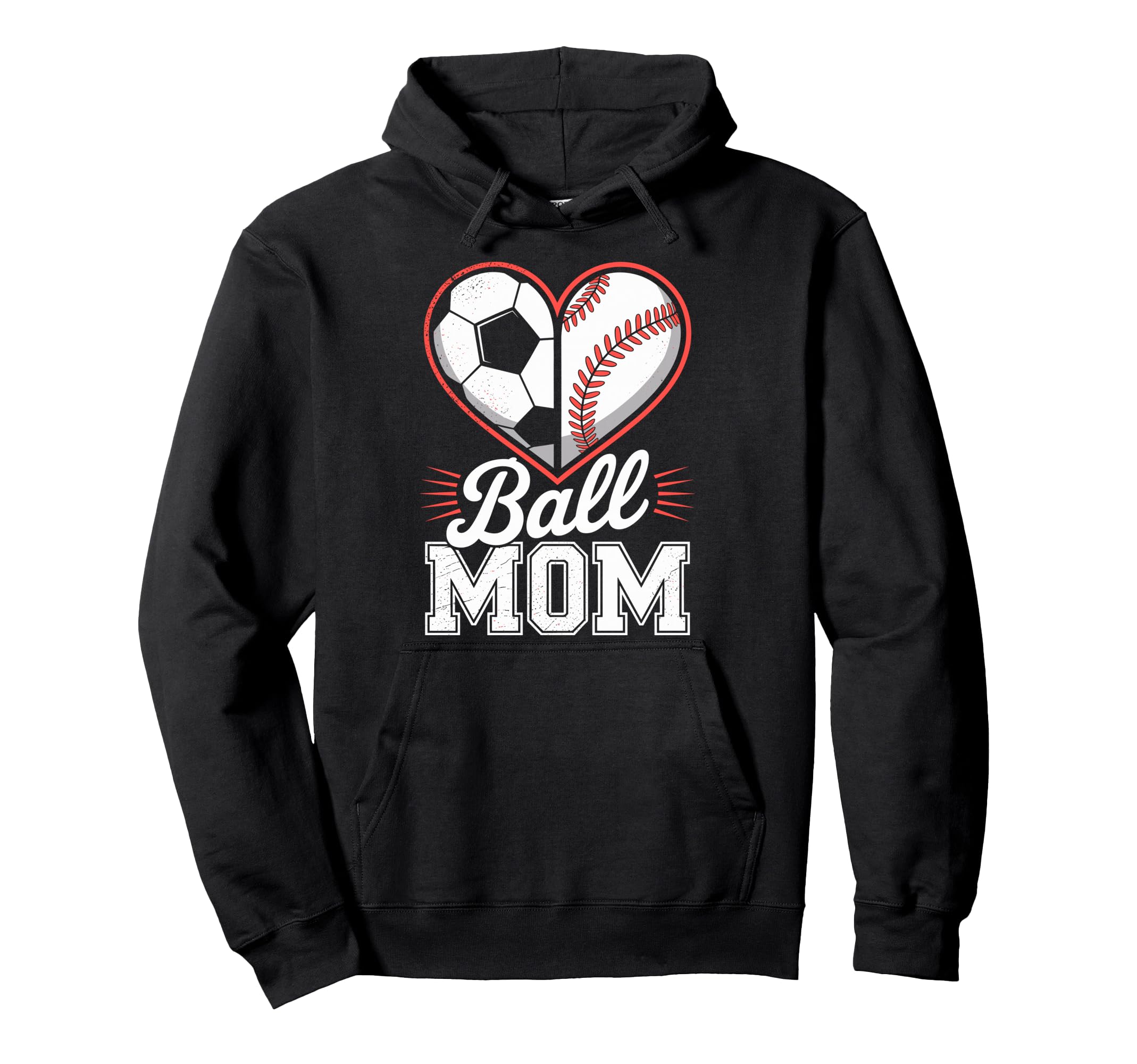 Soccer Baseball Ball Mom Soccer Player Fan Hoodie - Graphic Print Unisex - T-Shirt, Sweatshirt, Hoodie