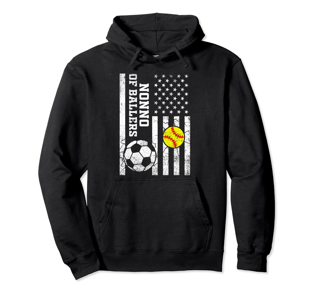 Nonno Ballers Baseball Soccer Softball Hoodie - Unique Graphic for Adults - T-Shirt, Sweatshirt, Hoodie