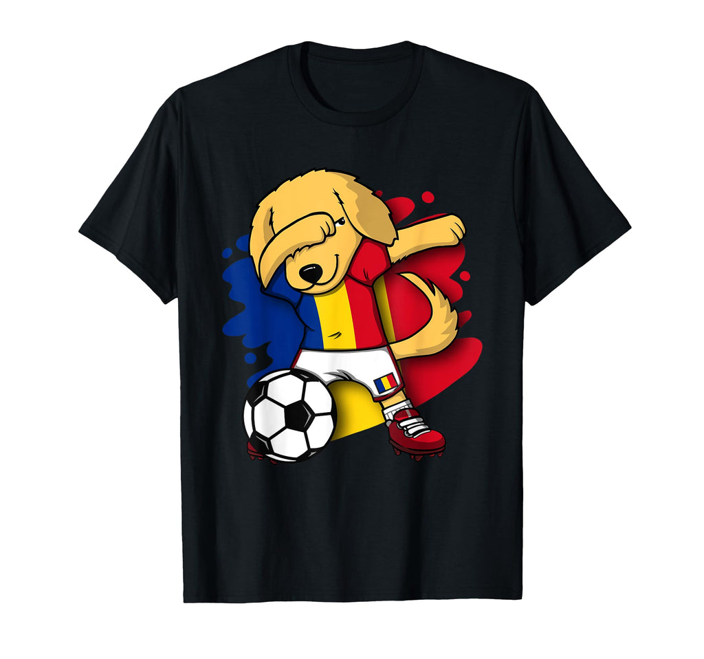 Dabbing Golden Retriever Romania T-Shirt - Novelty Apparel for Adults - T-Shirt, Sweatshirt, Hoodie