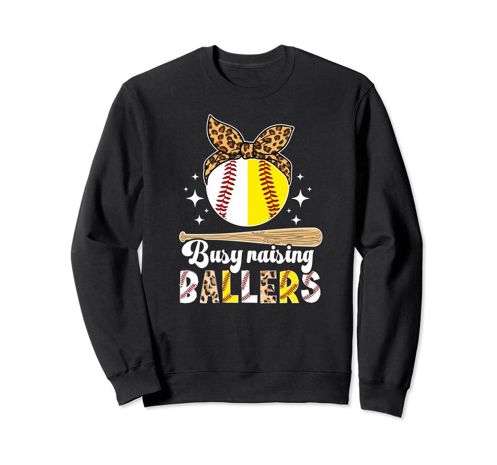 Busy Raising Ballers Baseball Sweatshirt - Custom Art Print Unisex - T-Shirt, Sweatshirt, Hoodie