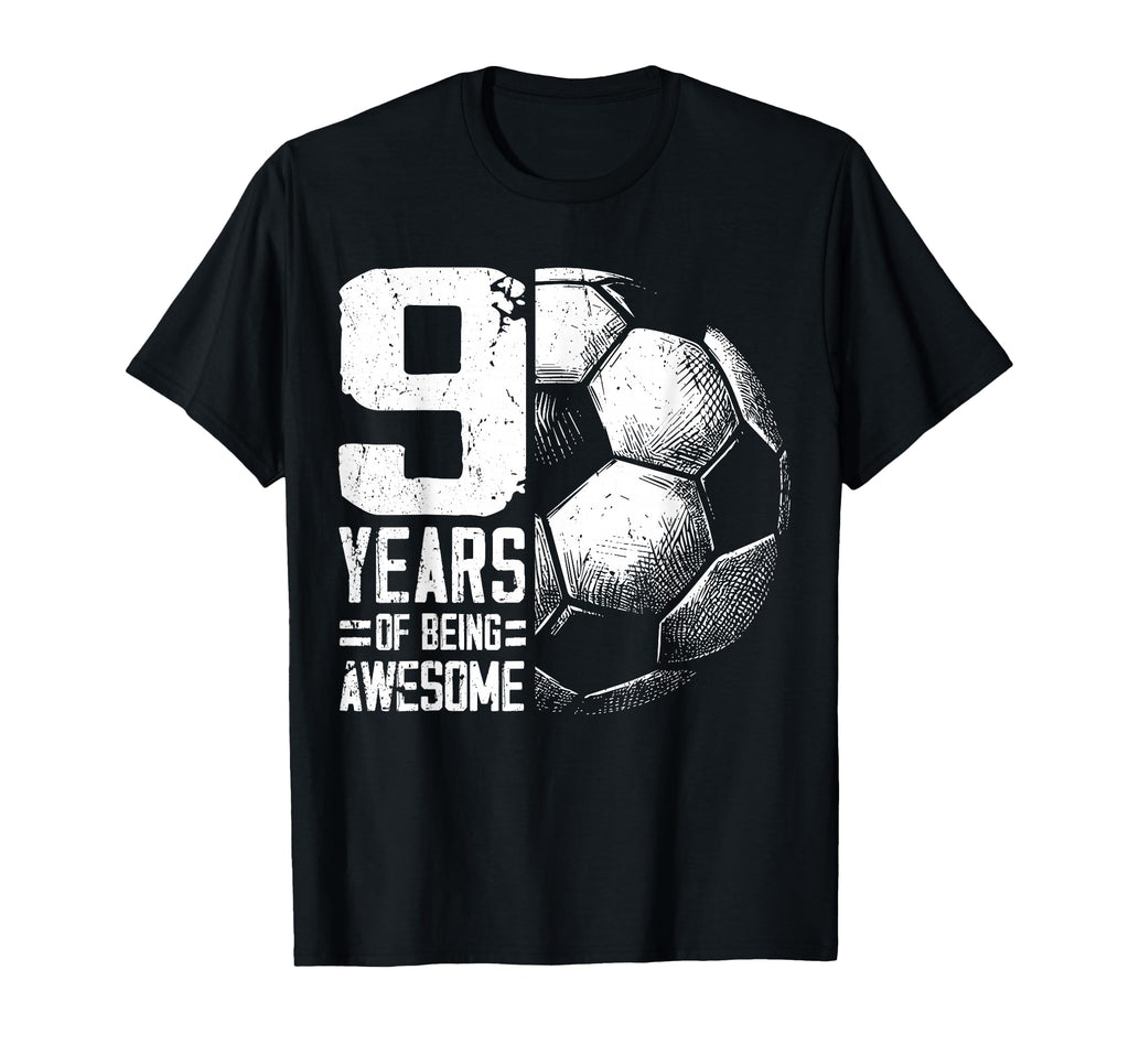 9Th Birthday Soccer Player Football 9 T-Shirt - Aesthetic Graphic Unisex - T-Shirt, Sweatshirt, Hoodie