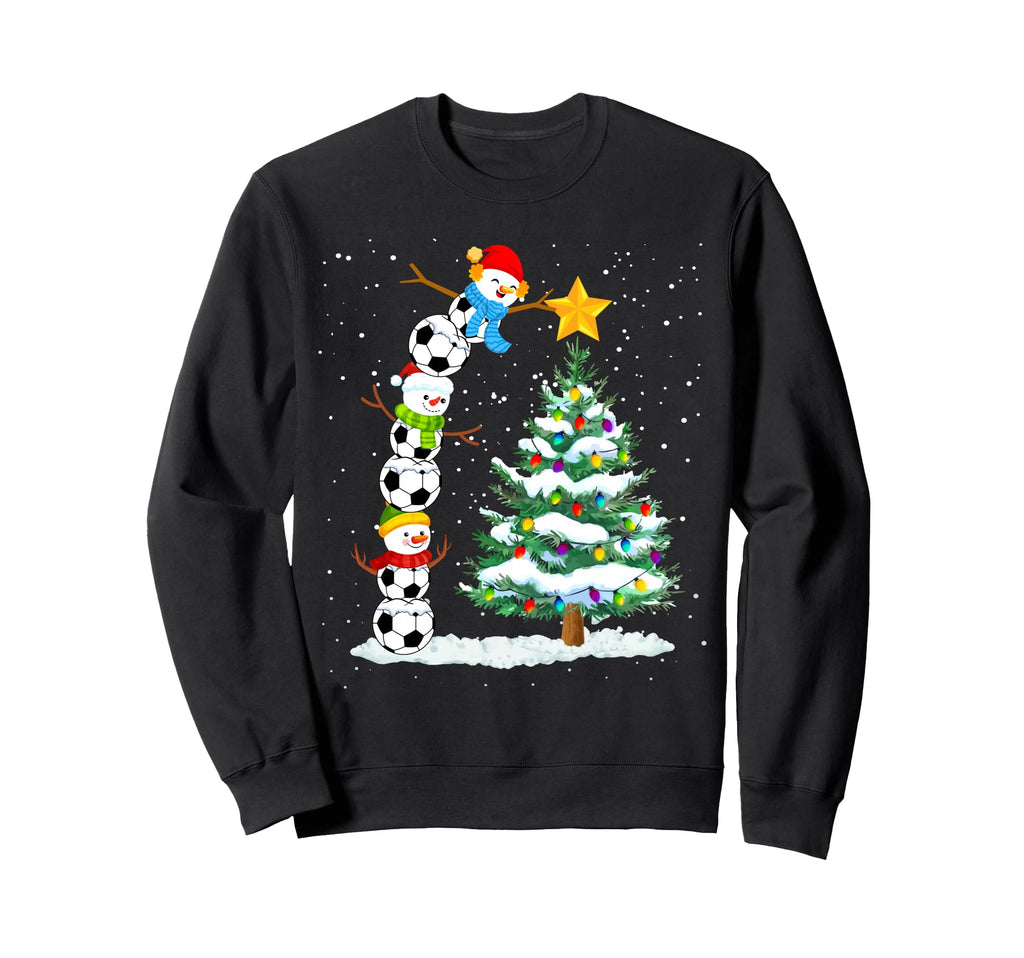 Funny Soccer Snowman Topper Tree Sweatshirt - Novelty Apparel Unisex - T-Shirt, Sweatshirt, Hoodie