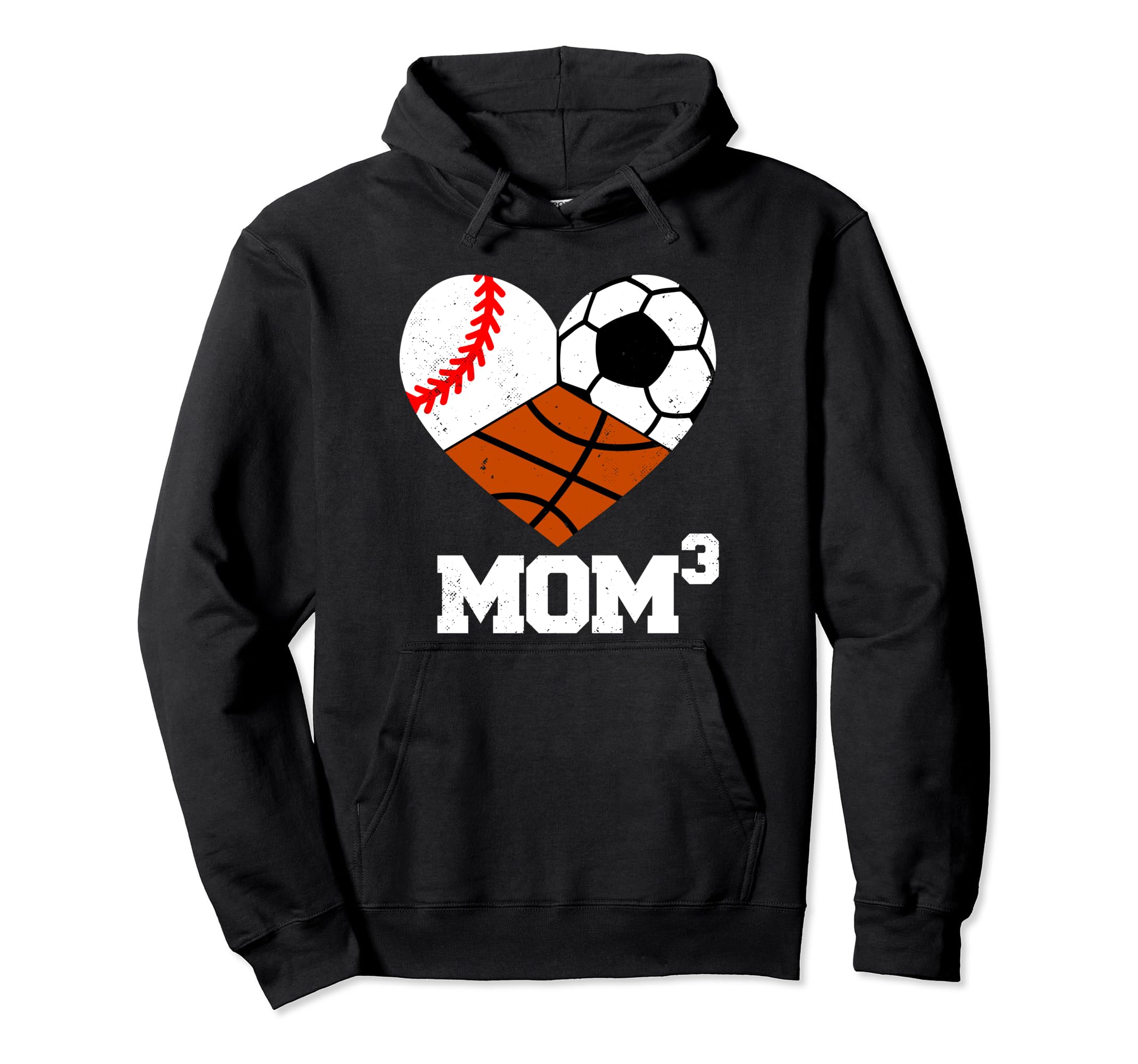 Mom Cubed Mom3 Mom Three Baseball Soccer Hoodie - Unique Graphic Unisex - T-Shirt, Sweatshirt, Hoodie