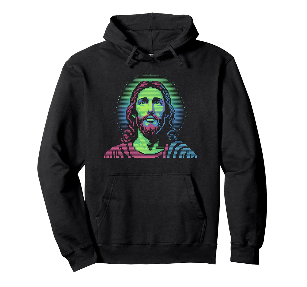 Pixel Jesus Arcade Christian Gamer Hoodie - Minimalist Print Unisex - T-Shirt, Sweatshirt, Hoodie