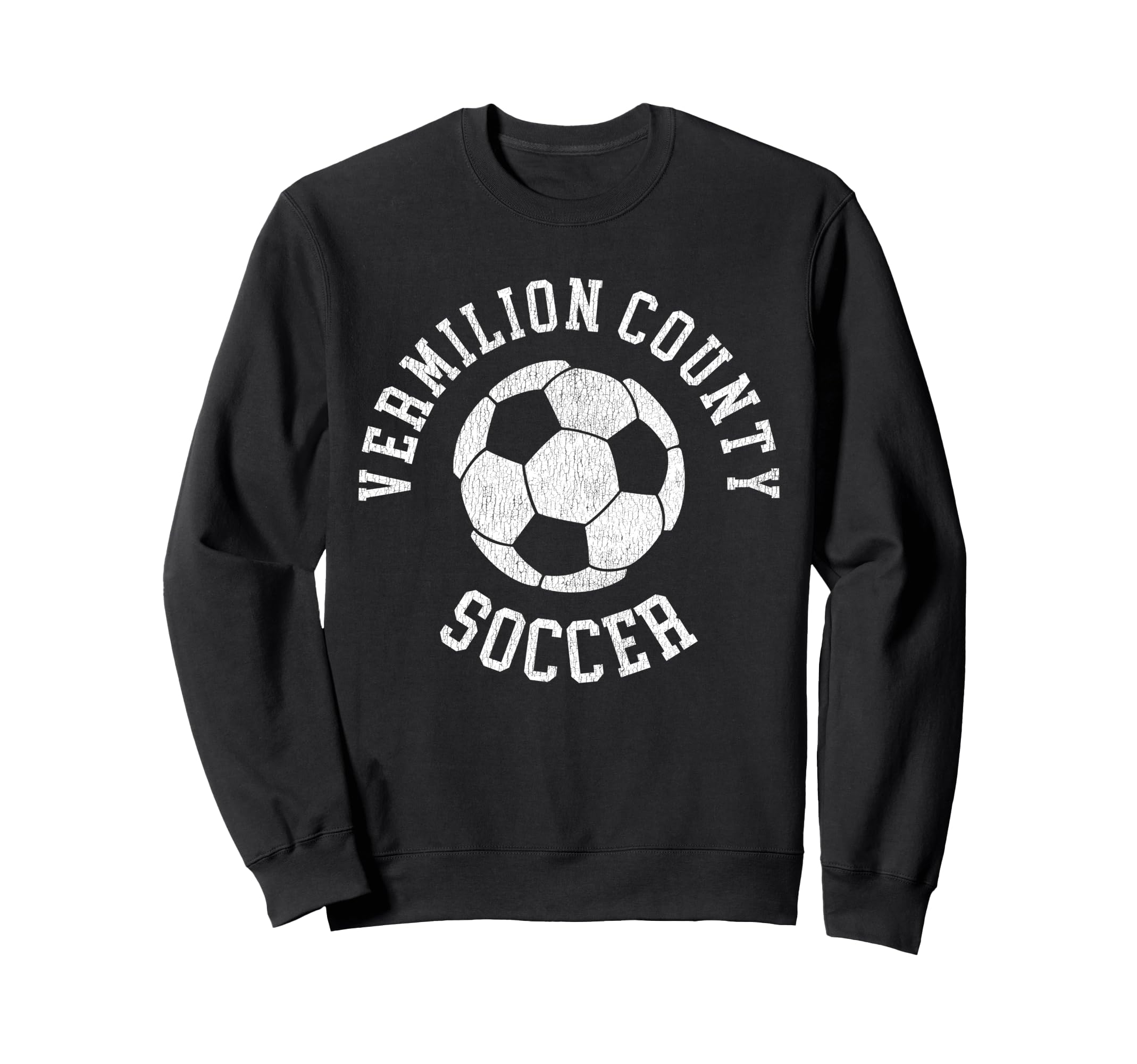 Vermilion County Soccer Distressed 90S Sweatshirt - Custom Art Print Unisex - T-Shirt, Sweatshirt, Hoodie