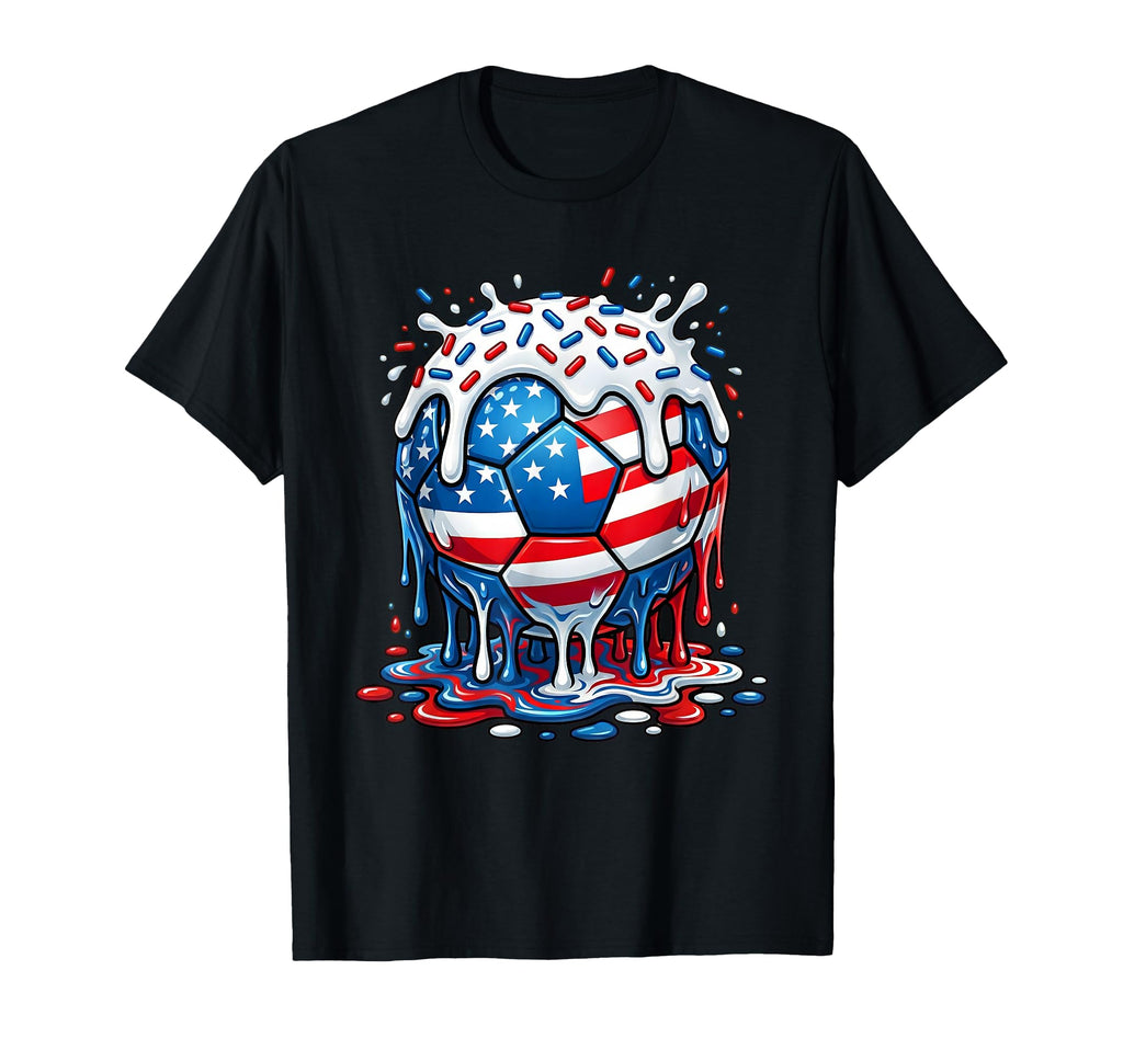 Soccer Ice Cream Drip Melting Ball T-Shirt - Custom Art Print for Adults - T-Shirt, Sweatshirt, Hoodie
