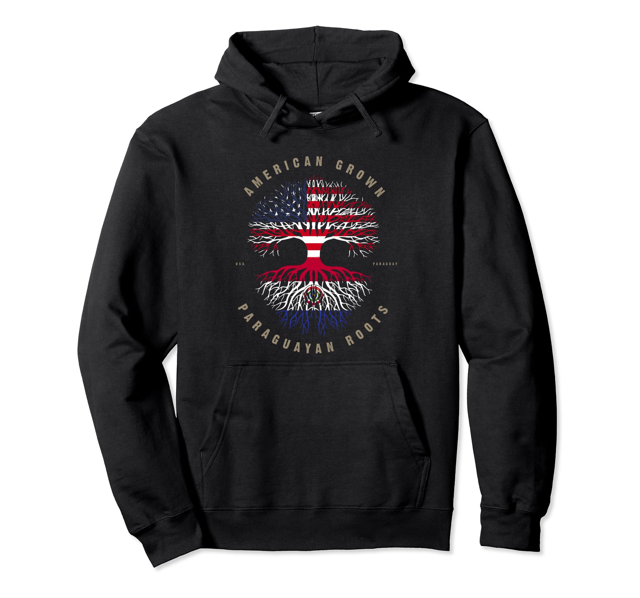 American Grown Paraguayan Roots Hoodie - Fun Novelty Design for Adults - T-Shirt, Sweatshirt, Hoodie