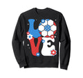 Soccer Love 4Th July Us American Flag Sweatshirt - Minimalist Print Unisex - T-Shirt, Sweatshirt, Hoodie