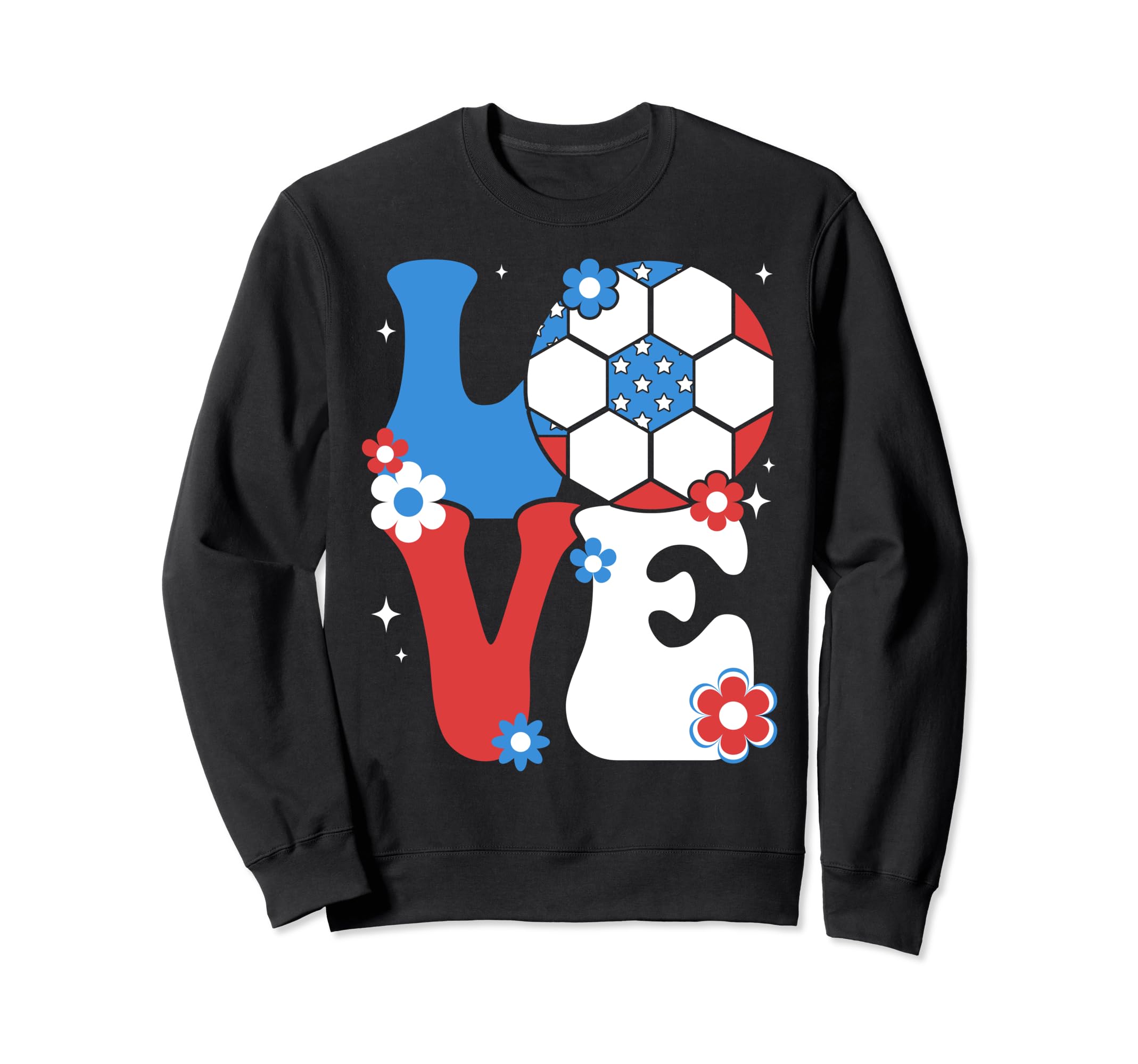 Soccer Love 4Th July Us American Flag Sweatshirt - Minimalist Print Unisex - T-Shirt, Sweatshirt, Hoodie