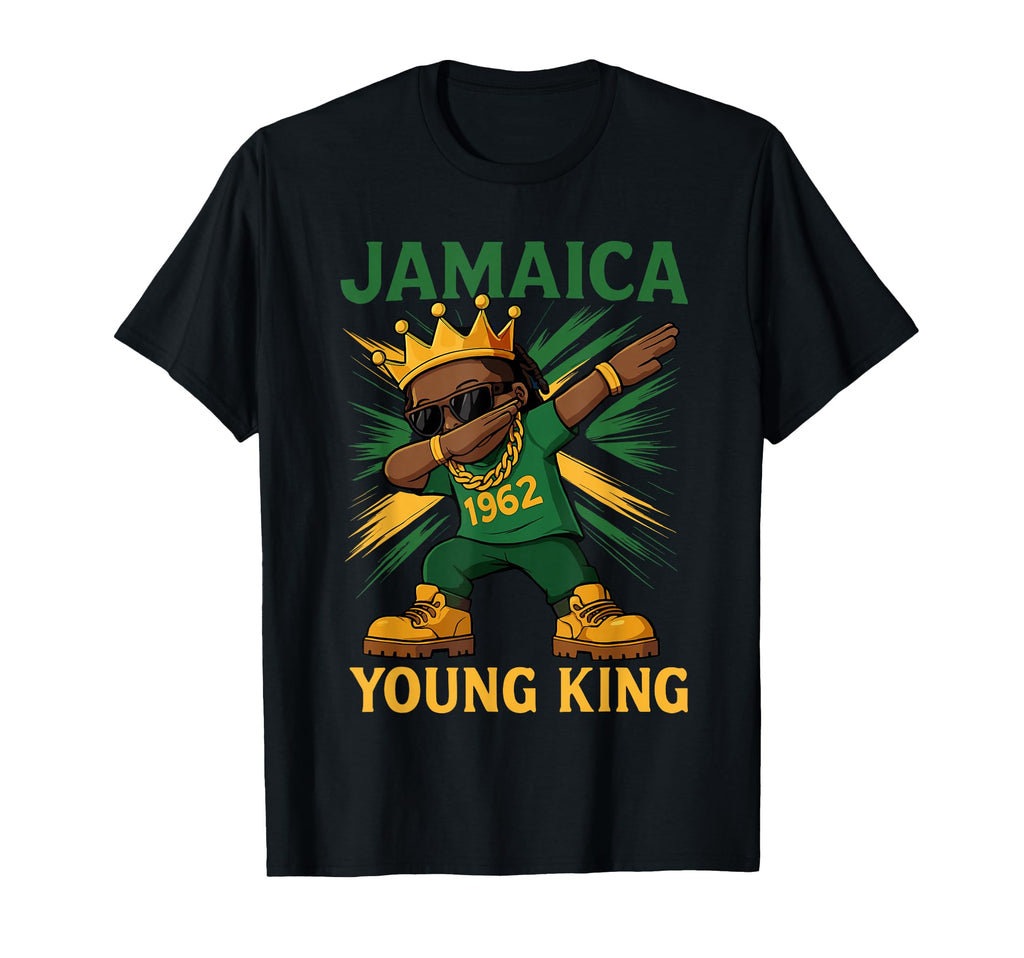 Jamaica Young King Dabbing Proud T-Shirt - Custom Art Print for Adults - T-Shirt, Sweatshirt, Hoodie