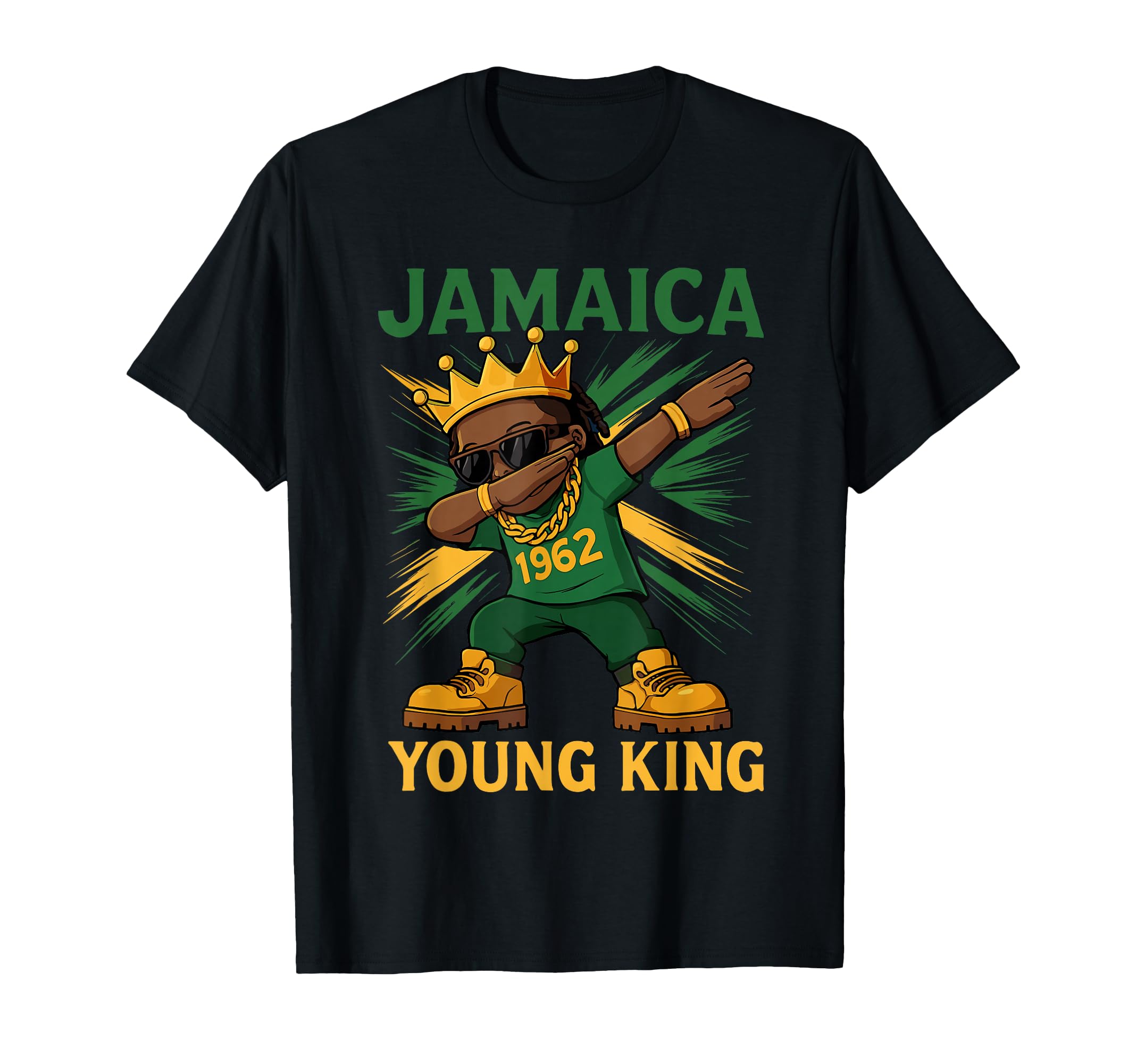Jamaica Young King Dabbing Proud T-Shirt - Custom Art Print for Adults - T-Shirt, Sweatshirt, Hoodie