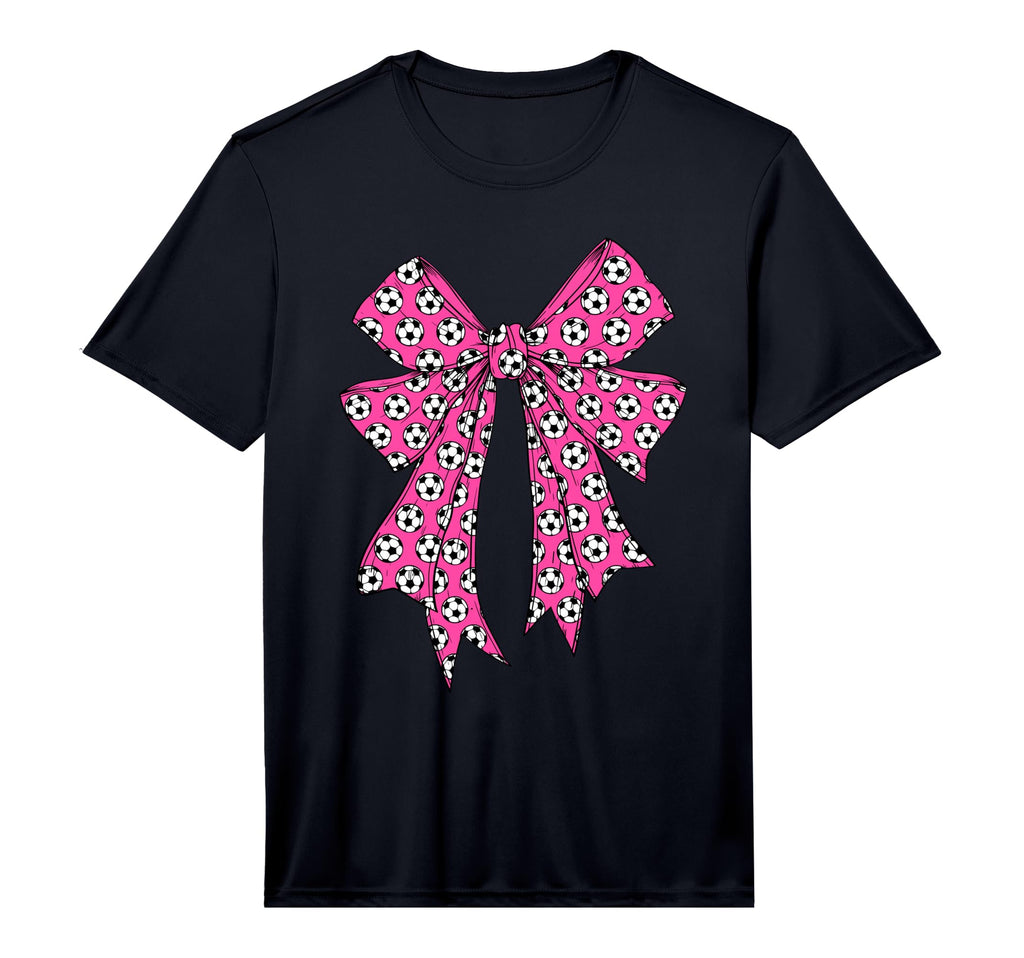 Soccer Ball Coquette Bow Soccer Mom Mama T-Shirt - Minimalist Print Unisex - T-Shirt, Sweatshirt, Hoodie