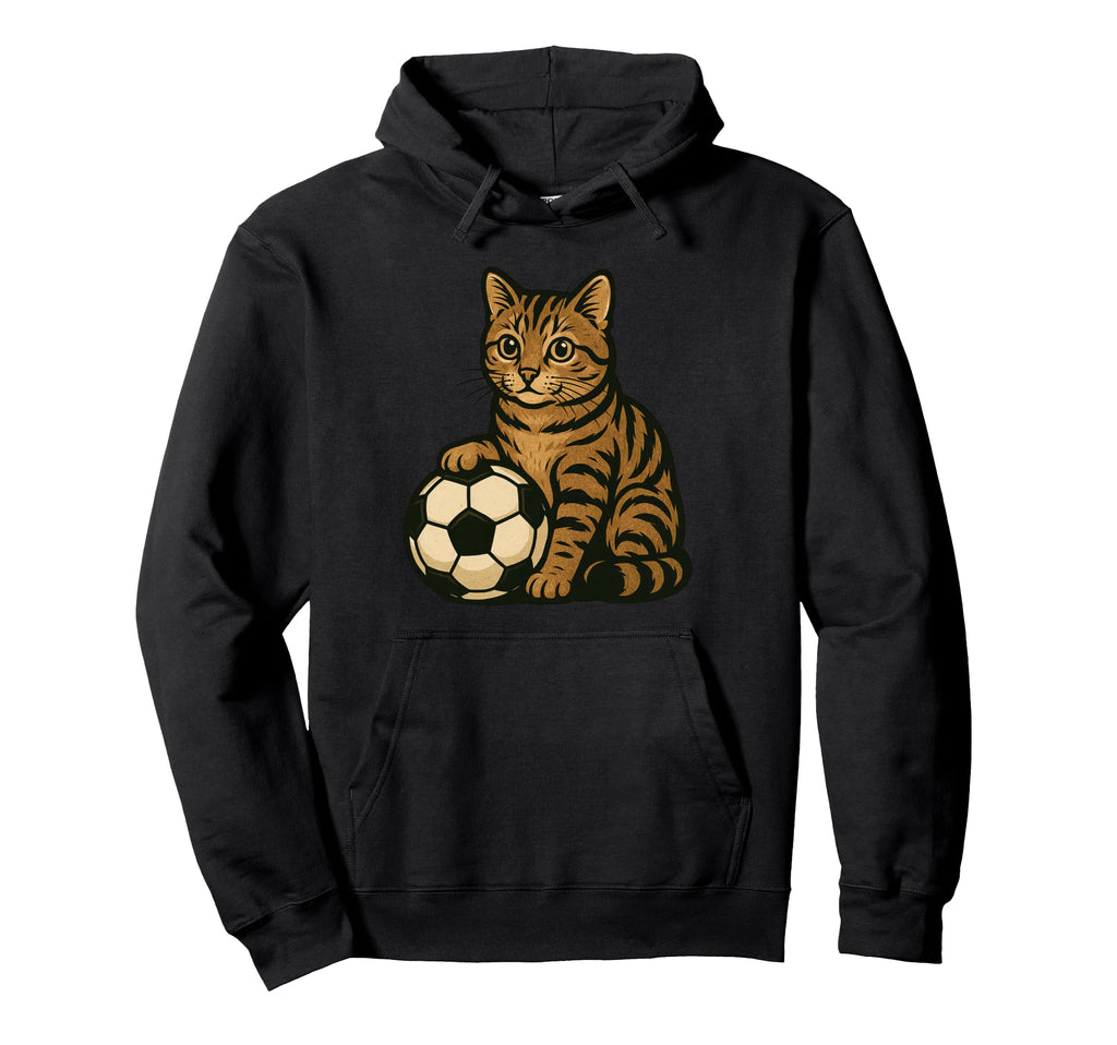 Funny Cat Soccer Hoodie - Casual Everyday Wear for Adults - T-Shirt, Sweatshirt, Hoodie