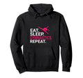 Eat Sleep Gymnastics Repeat Gift Sports Hoodie - Graphic Print Men Women - T-Shirt, Sweatshirt, Hoodie