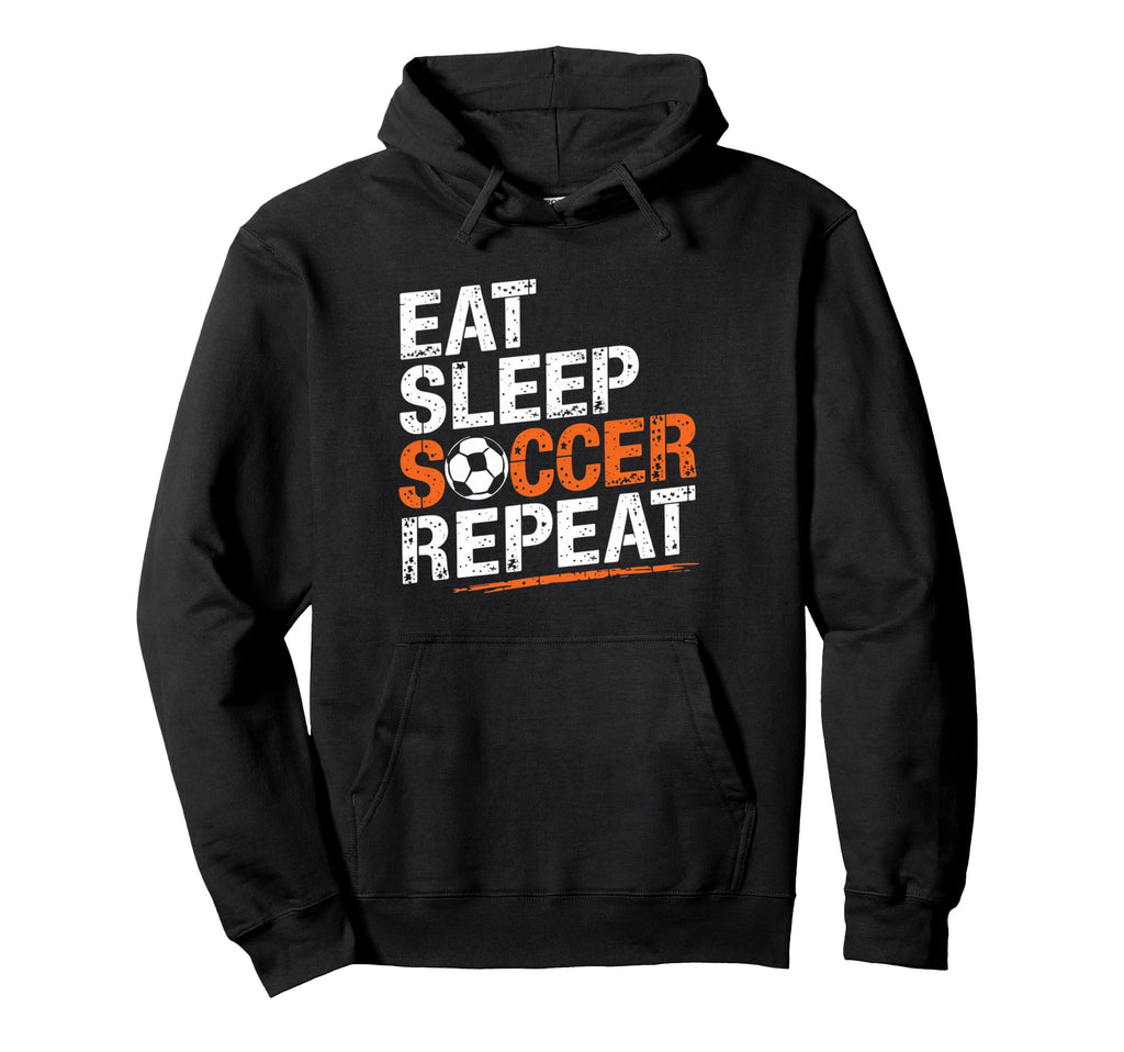 Eat Sleep Soccer Repeat Soccer Player Hoodie - Aesthetic Graphic Unisex - T-Shirt, Sweatshirt, Hoodie