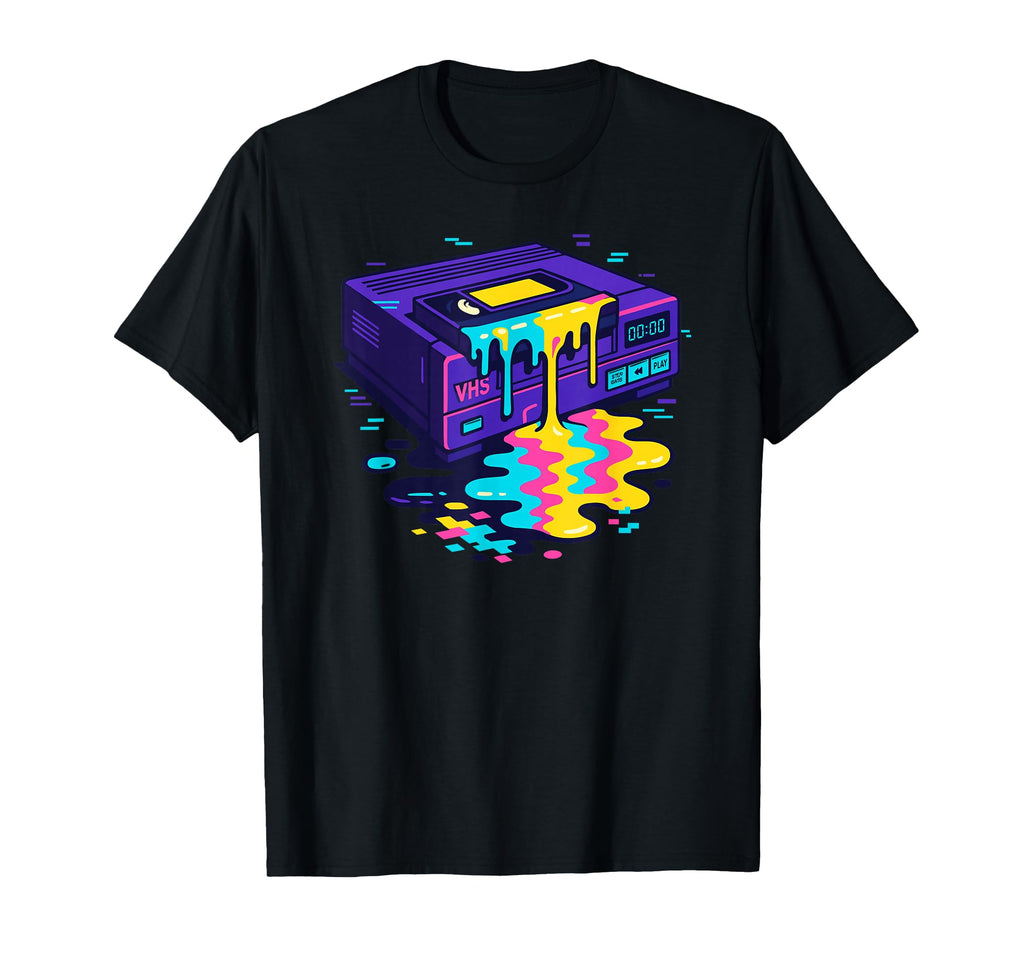 Vhs Player Vaporwave Glitch Art 80S T-Shirt - Trendy Graphic Unisex - T-Shirt, Sweatshirt, Hoodie