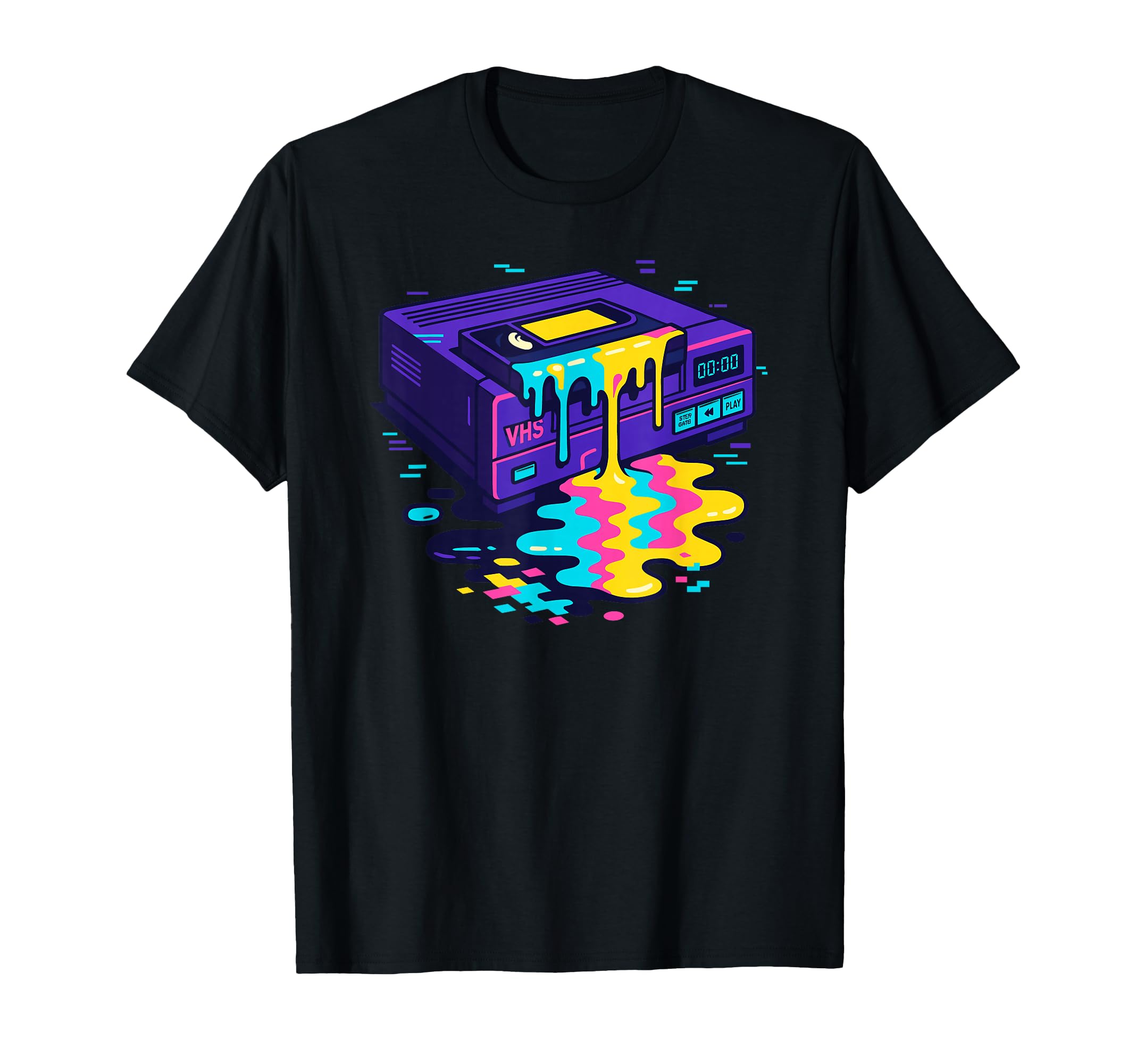 Vhs Player Vaporwave Glitch Art 80S T-Shirt - Trendy Graphic Unisex - T-Shirt, Sweatshirt, Hoodie
