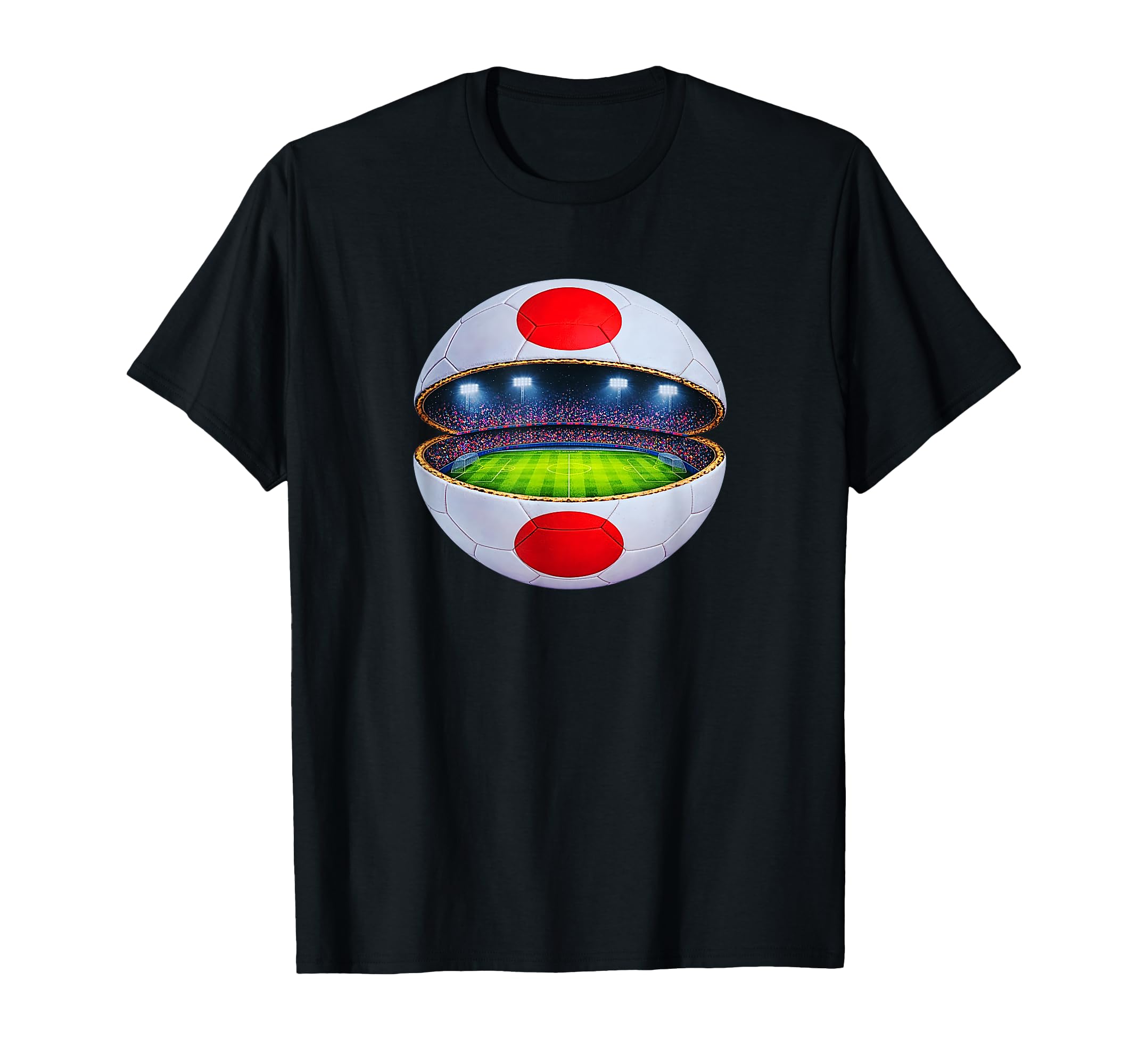 Japanese Flag Soccer Stadium Inside Ball T-Shirt - Trendy Graphic Men Women - T-Shirt, Sweatshirt, Hoodie