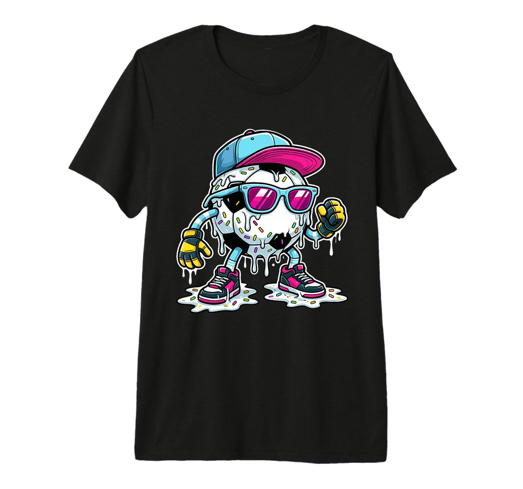 Soccer Ball Melting Ice Cream Drip T-Shirt - Aesthetic Graphic Unisex - T-Shirt, Sweatshirt, Hoodie