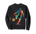 Colorful Funny Soccer Player Fan Sweatshirt - Graphic Print for Adults - T-Shirt, Sweatshirt, Hoodie