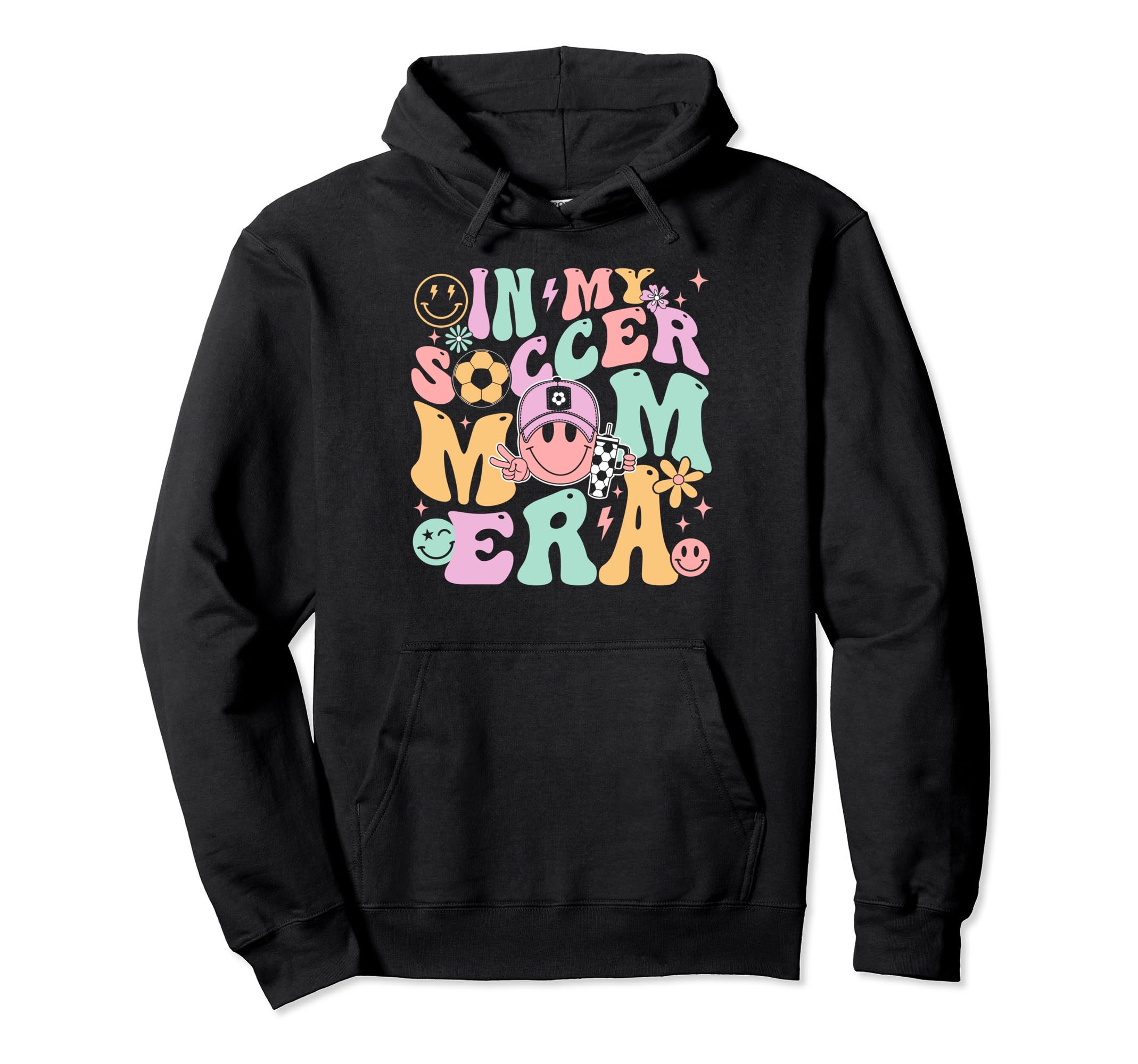 My Soccer Mom Era Groovy Soccer Mama Hoodie - Unique Graphic Unisex - T-Shirt, Sweatshirt, Hoodie