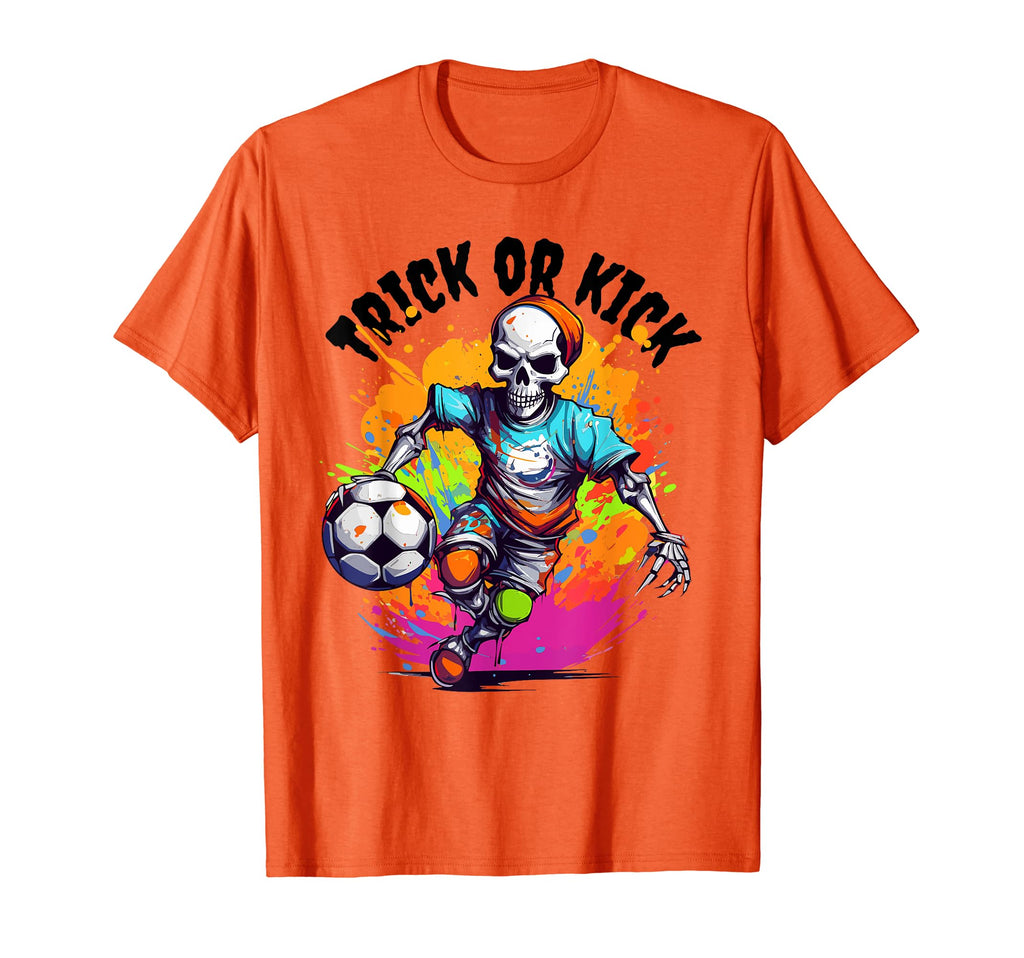 Soccer Halloween Trick Or Kick T-Shirt - Casual Everyday Wear Unisex - T-Shirt, Sweatshirt, Hoodie