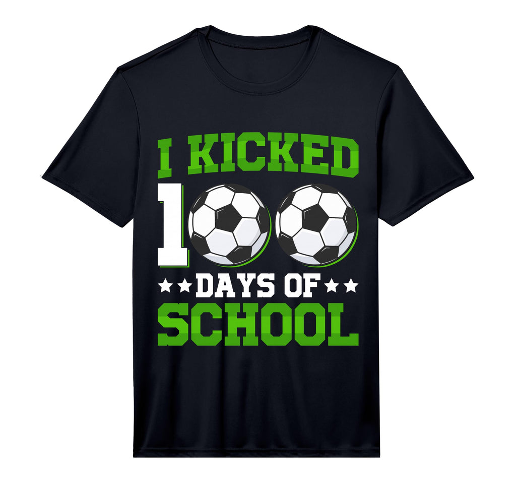 I Kicked 100 Days School Soccer Balls T-Shirt - Novelty Apparel for Adults - T-Shirt, Sweatshirt, Hoodie