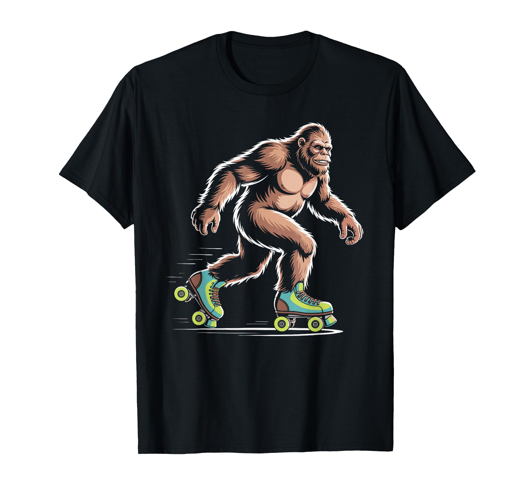 Roller Skating Bigfoot Funny T-Shirt - Graphic Print Unisex - T-Shirt, Sweatshirt, Hoodie