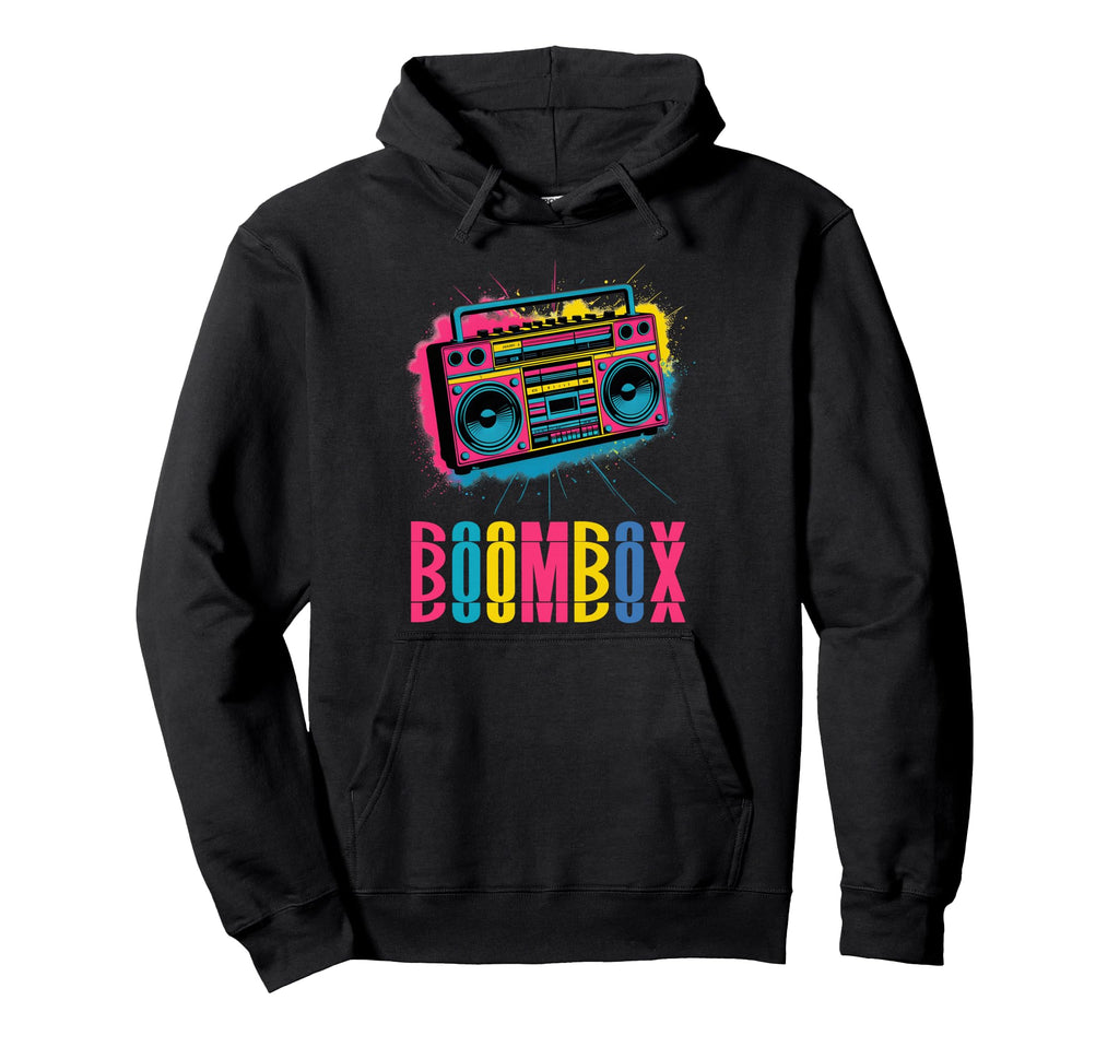 Boombox 80S 90S Cassette Tape Streetwear Hoodie - Minimalist Print Unisex - T-Shirt, Sweatshirt, Hoodie