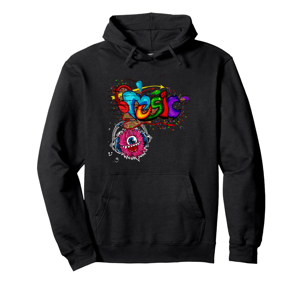 Music Graffiti Old School Hip Colorful Hoodie - Graphic Print for Adults - T-Shirt, Sweatshirt, Hoodie