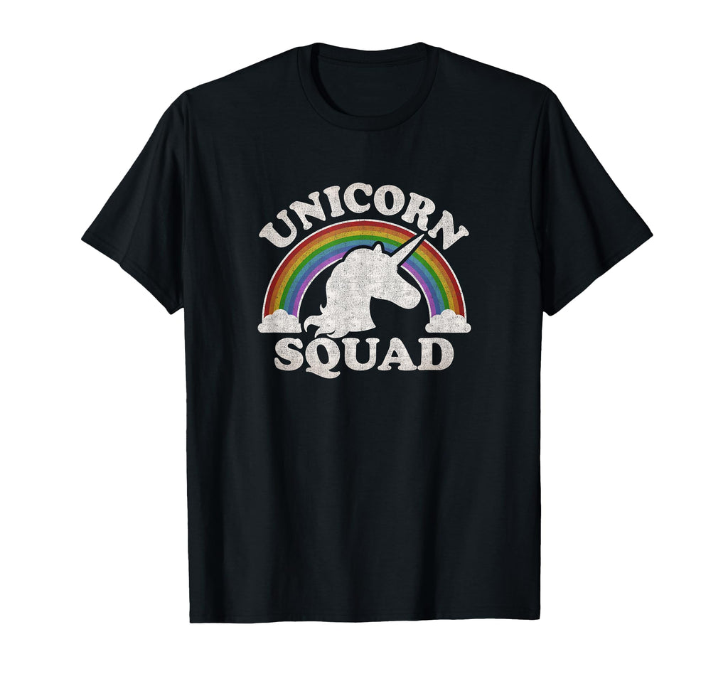 Rainbow Clouds Unicorn Squad T-Shirt - Graphic Print Unisex - T-Shirt, Sweatshirt, Hoodie