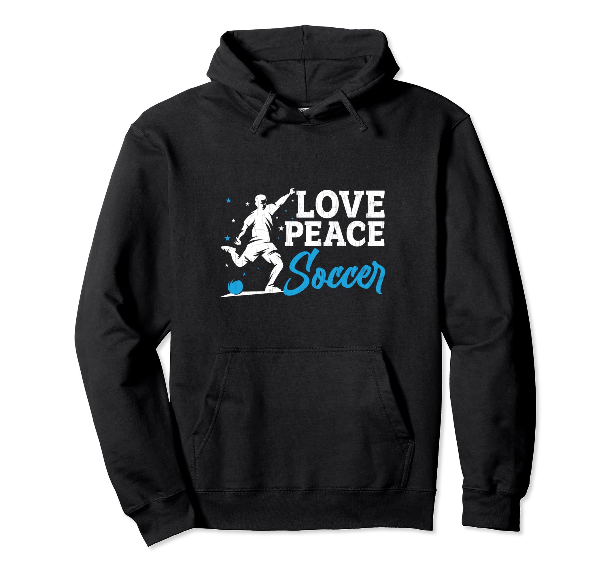 Soccer Player Funny Peace Love Soccer Hoodie - Custom Art Print Unisex - T-Shirt, Sweatshirt, Hoodie