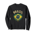 Brazil Flag Soccer Fans Sweatshirt - Trendy Graphic Men Women - T-Shirt, Sweatshirt, Hoodie