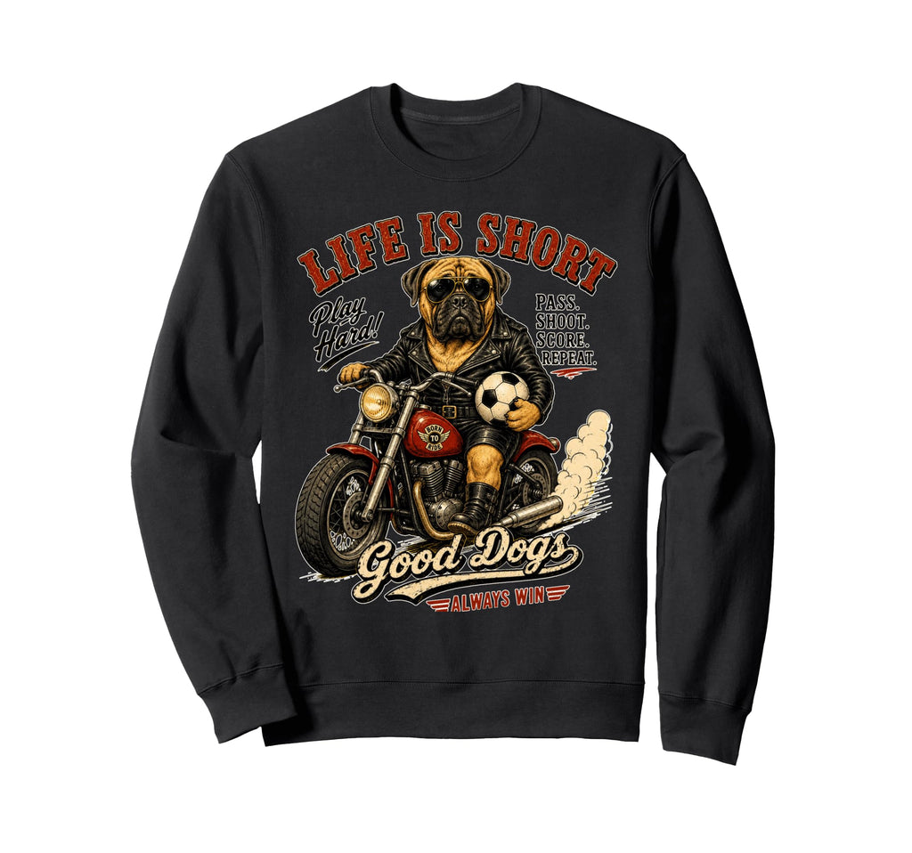 Mastiff Motorbike Love Footbal Sweatshirt - Aesthetic Graphic Men Women - T-Shirt, Sweatshirt, Hoodie
