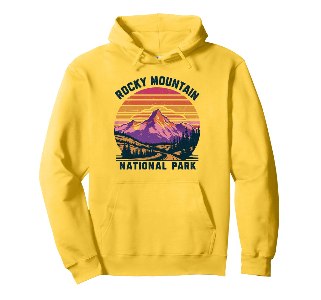 Rocky Mountain National Park Sunset Hoodie - Minimalist Print for Adults - T-Shirt, Sweatshirt, Hoodie