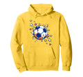 Trendy Soccer Ball From Stars Chest Logo Hoodie - Novelty Apparel Unisex - T-Shirt, Sweatshirt, Hoodie
