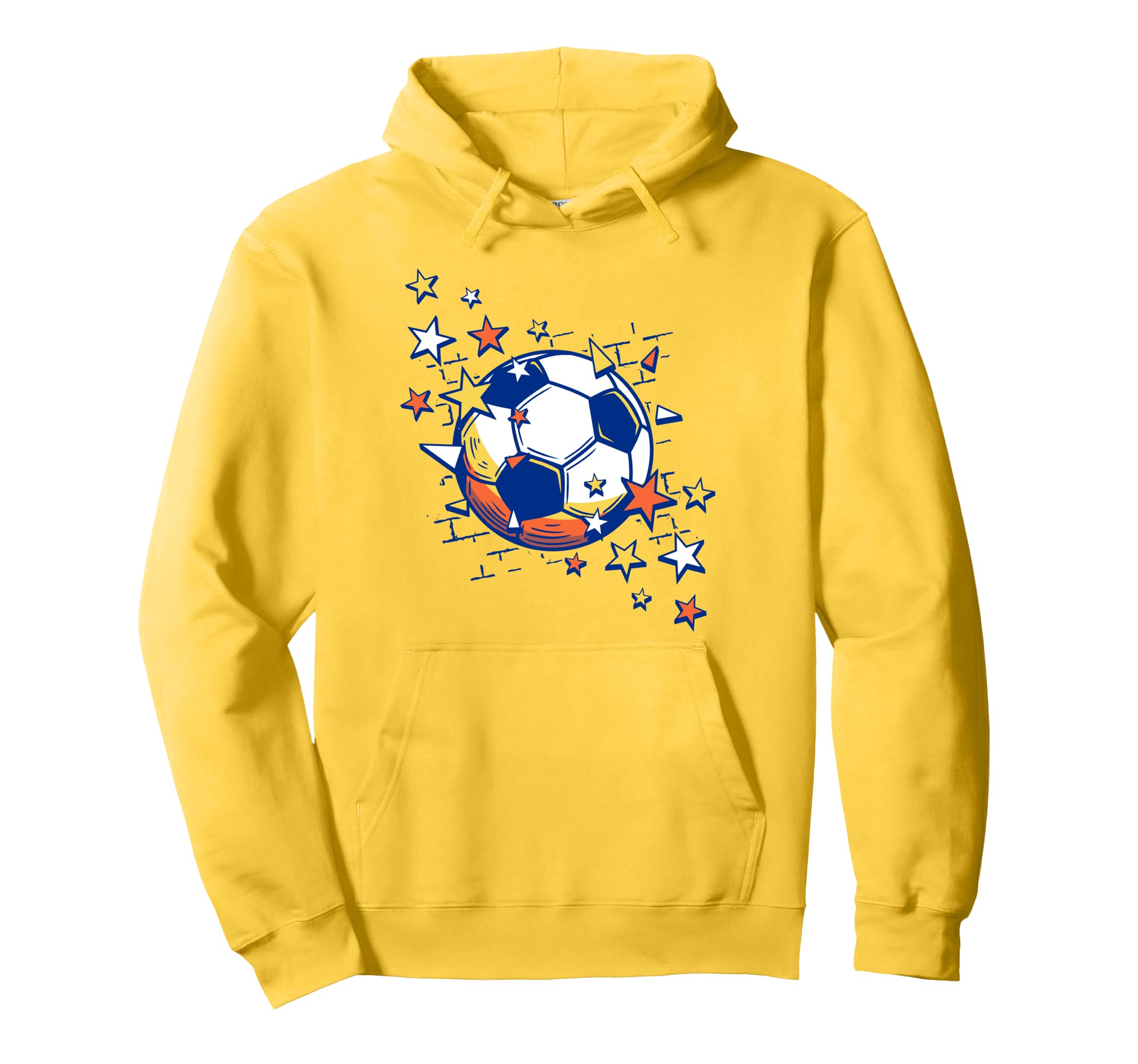 Trendy Soccer Ball From Stars Chest Logo Hoodie - Novelty Apparel Unisex - T-Shirt, Sweatshirt, Hoodie