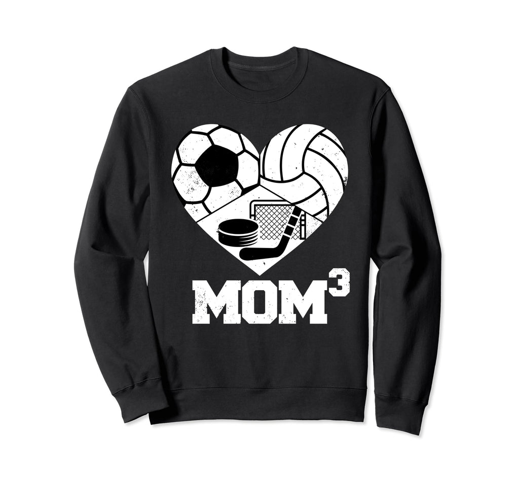Mom Cubed Mom3 Mom Three Soccer Sweatshirt - Streetwear Style for Adults - T-Shirt, Sweatshirt, Hoodie