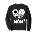 Mom Cubed Mom3 Mom Three Soccer Sweatshirt - Streetwear Style for Adults - T-Shirt, Sweatshirt, Hoodie