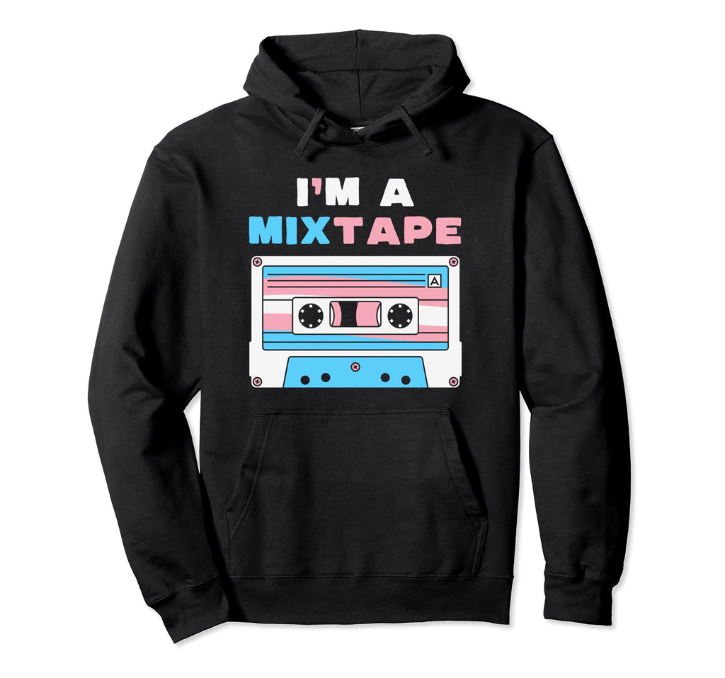 Im Mixtape Transgender Flag Cassette Tape Hoodie - Custom Art Print Unisex - T-Shirt, Sweatshirt, Hoodie